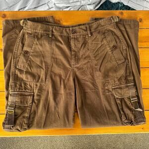 Preowned Ralph Lauren Adjustable Cargo Utility Pants Sz 14 Dark Brown Y2K Pocket
